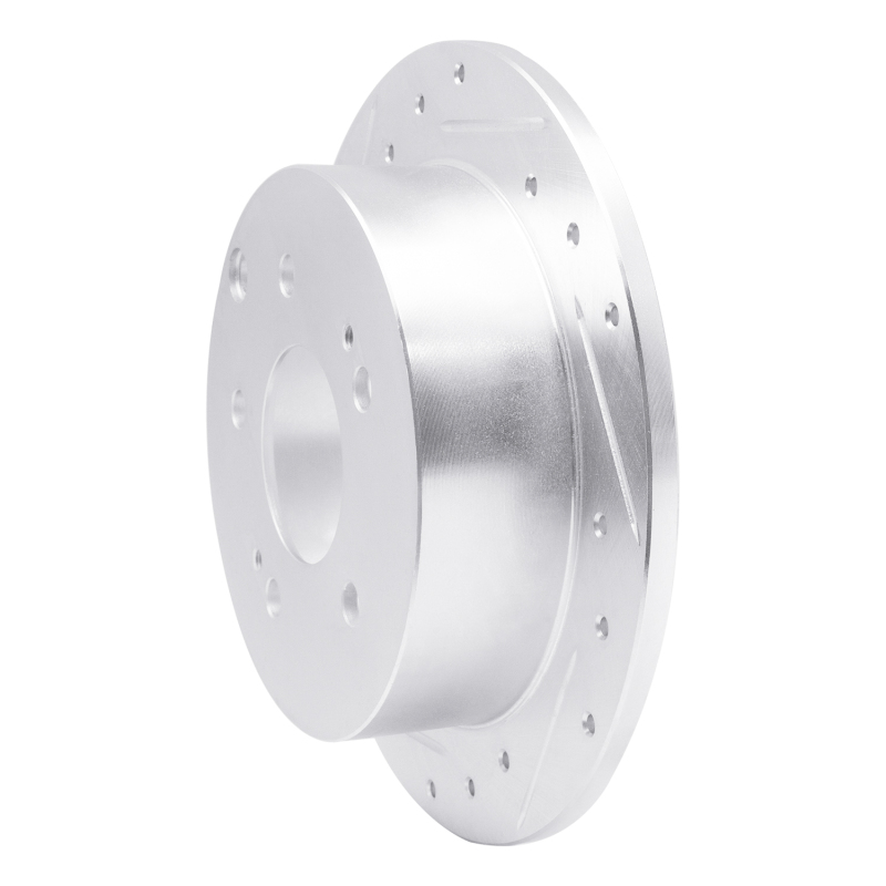 Mitsubishi Eclipse Brake Rotor (1) - Rear Left - R1 Concepts - Drilled & Slotted - Silver - `04-`12